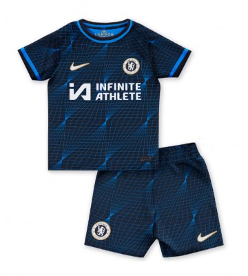 Chelsea Koszulka Wyjazdowych Dziecięca 2023-24 Krótki Rękaw (+ Krótkie spodenki)